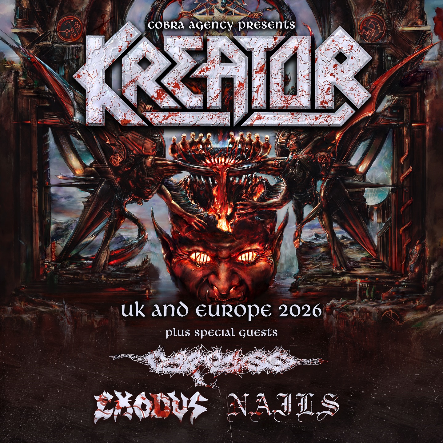 Kreator Krushers Of The World Tour Poster 2026